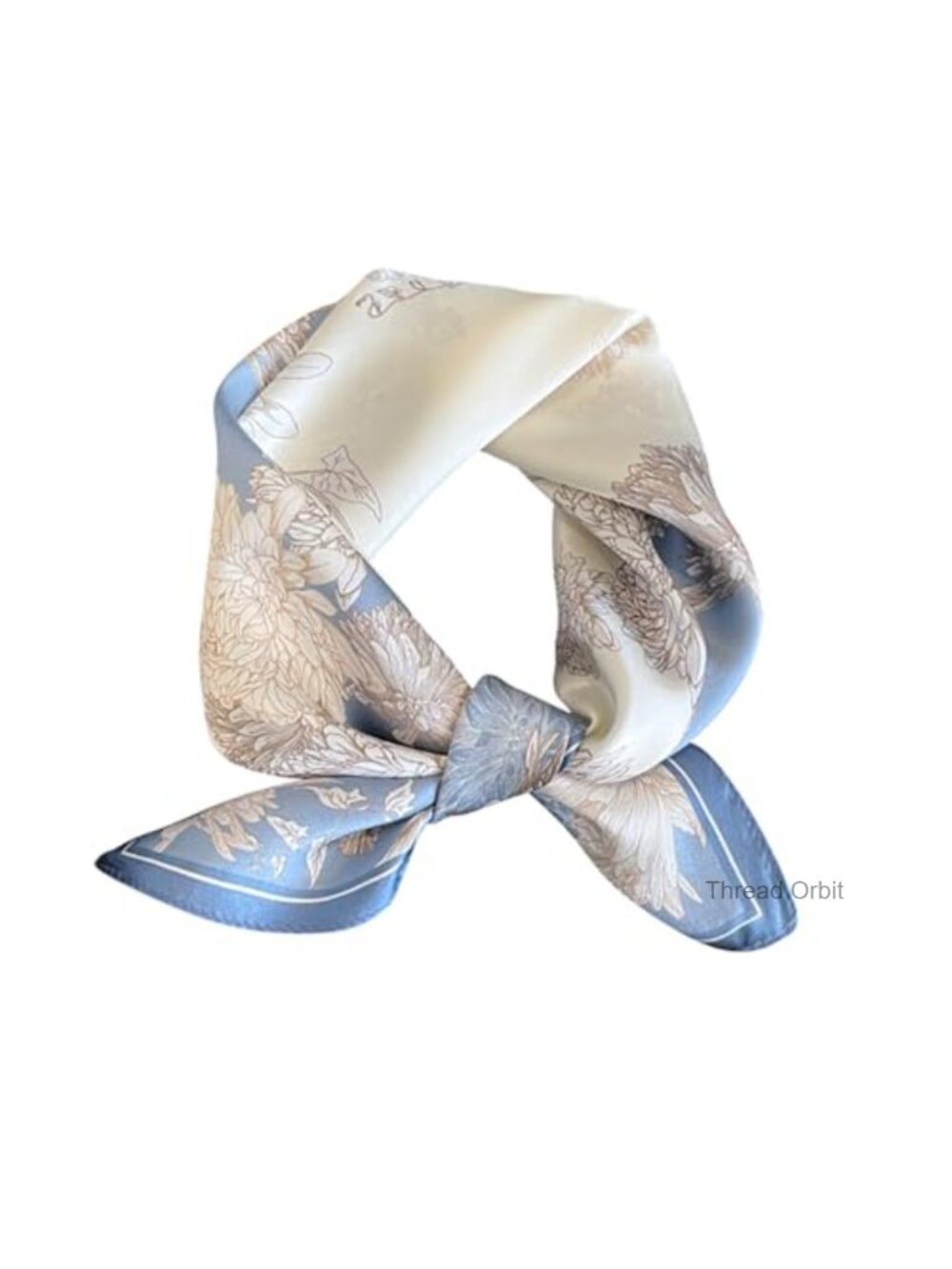 Mulberry Silk Scarf 21x21 Small Square Neckerchief Floral Print Women